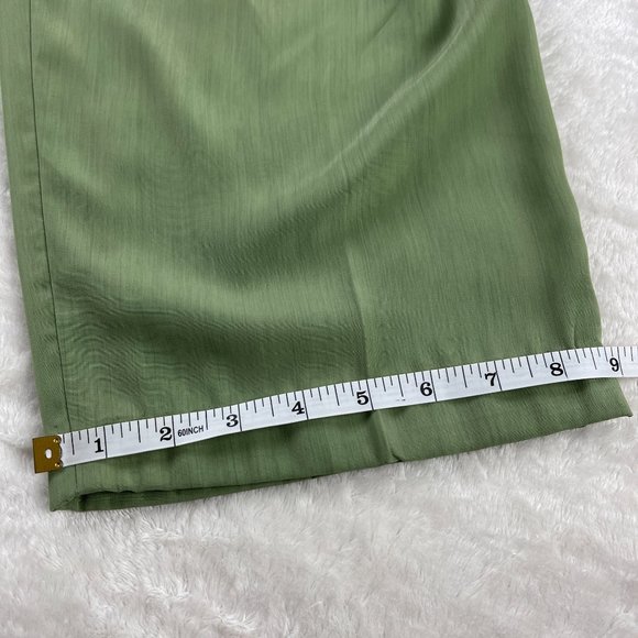 Vtg Roamans Wide Leg Pull On Pants Size 6 Womens Green‎ Elastic Waist High Rise - Picture 9 of 11